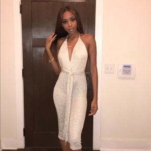 Glitter tie up jumpsuit